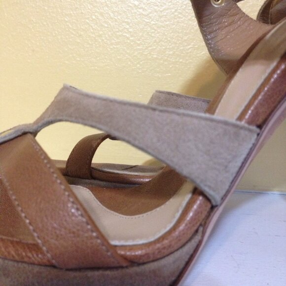 HERVE LEGER Suede / Leather Platform Sandal, Size 7.5, EU 37.5, NARROW !!!, NIB - Picture 8 of 8